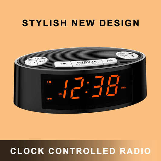 AM FM Alarm Clock Radio With Dual Alarm Sleep Timer
